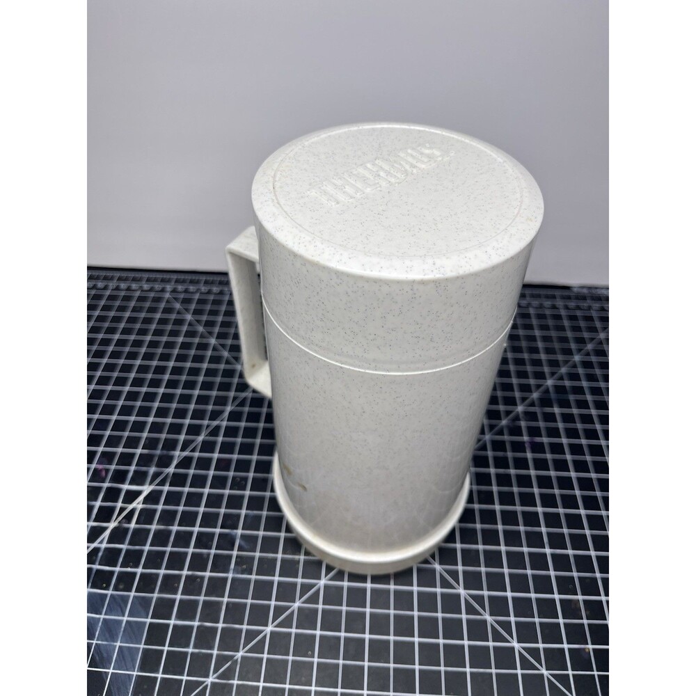 Thermos Food Jar 10oz Container, Soup Wide Mouth Vintage White Speckled Hot cold